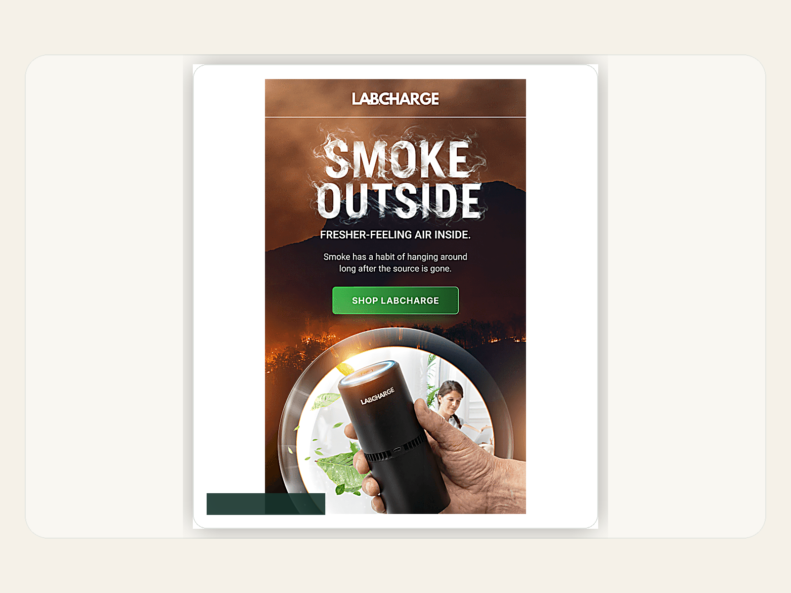 Smoke Outside email creative