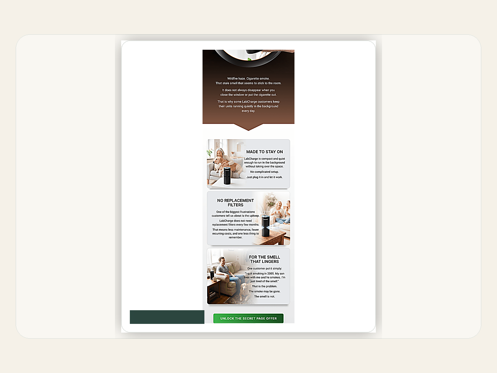 Product benefit email creative