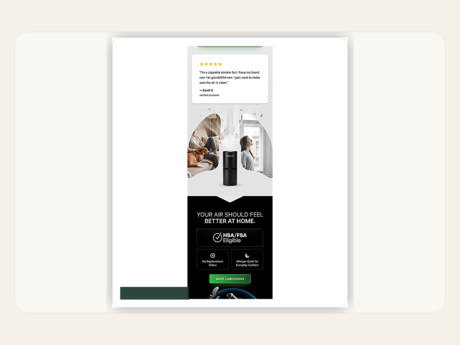 Lifestyle creative email creative