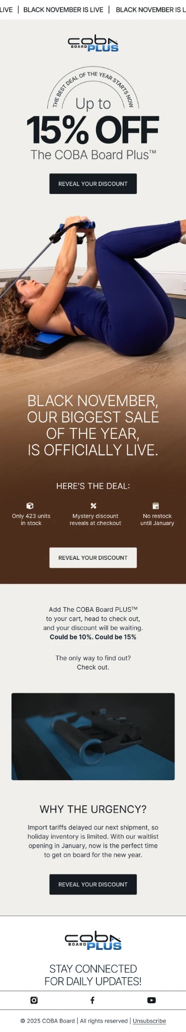 COBA Board Black November campaign email